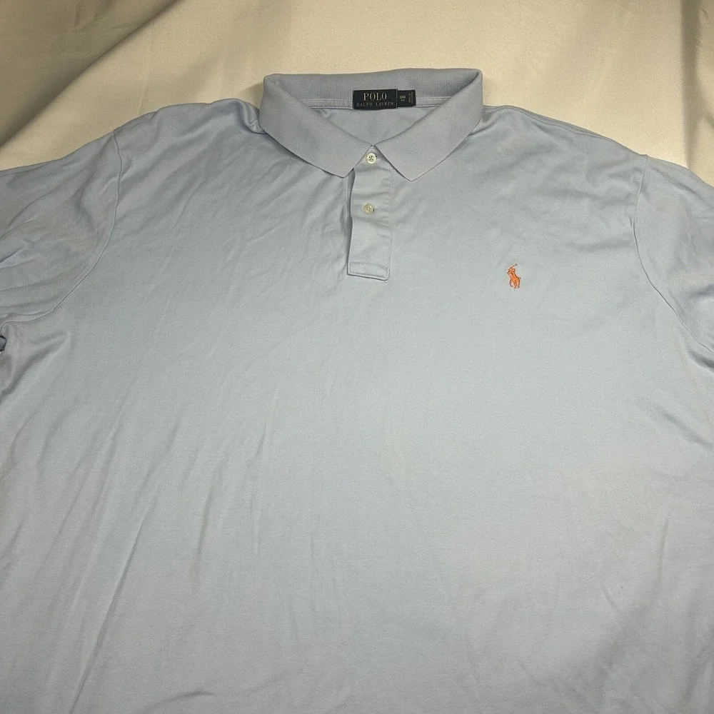 Ralph Lauren Polo Shirt Men's 3XB Blue Short Sleeve Pony‎ Classic *SPOTS/HOLE